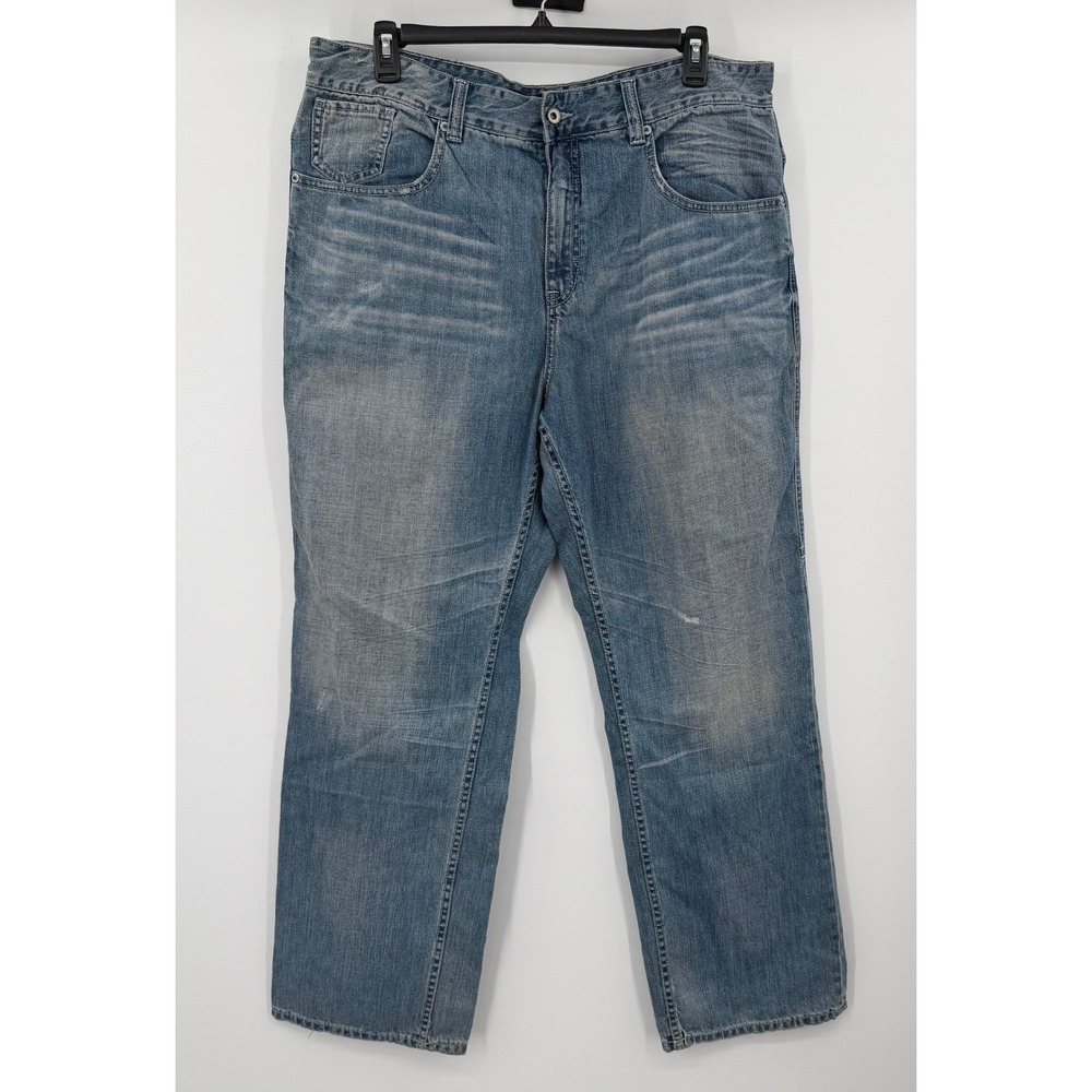 Y2K Rocawear Mens Original Fit Straight Leg Jeans Blue Denim W40 L30 Streetwear